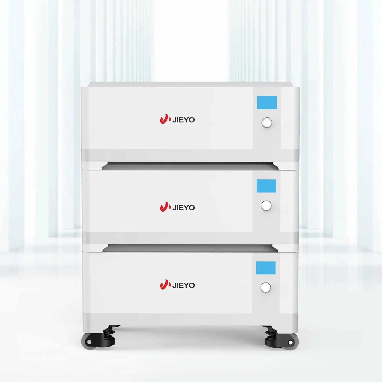 Jieyo 3-tier stacked modular home lifepo4 energy storage system front view white background main product image